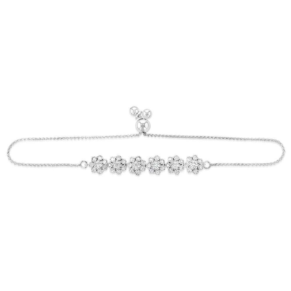 1/2 Carat Diamond Sterling Silver Fancy Bracelet for Women - Elegant Gift for Anniversary, Valentine's Day & Special Occasions