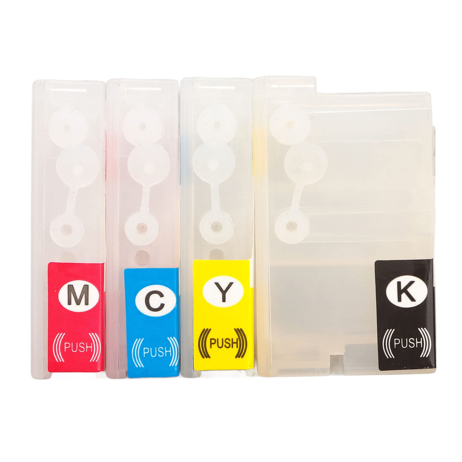 Refillable Ink Cartridge Replacement for HP 6600 6700 7110 7510 7610 Printers - 4 Color PP Cartridges - Perfect for Home & Office Printing Needs