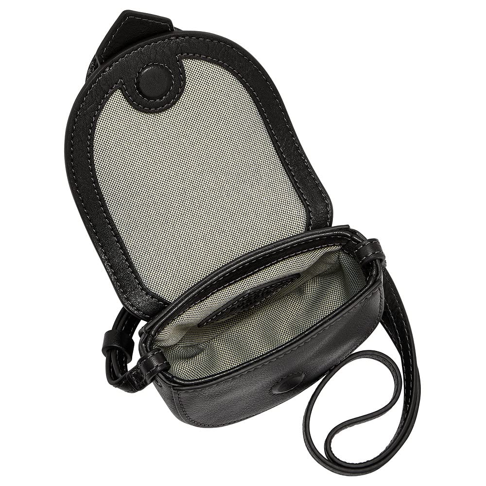 Fossil Women's Harwell Medium Black Leather Shoulder Bag - Stylish Crossbody Purse for Work, Travel & Everyday Use