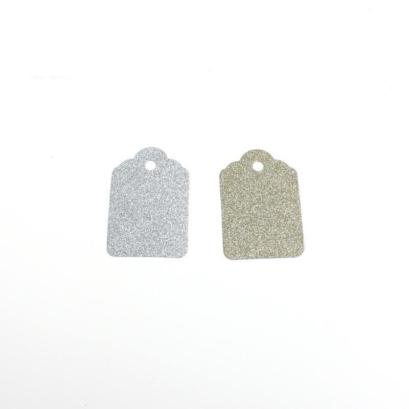 Glitter #6 Tags (2 Colors) - Sparkling Gift Tags for Party Favors, Wedding Invitations & DIY Crafts - Perfect for Scrapbooking, Gift Wrapping & Event Decorations