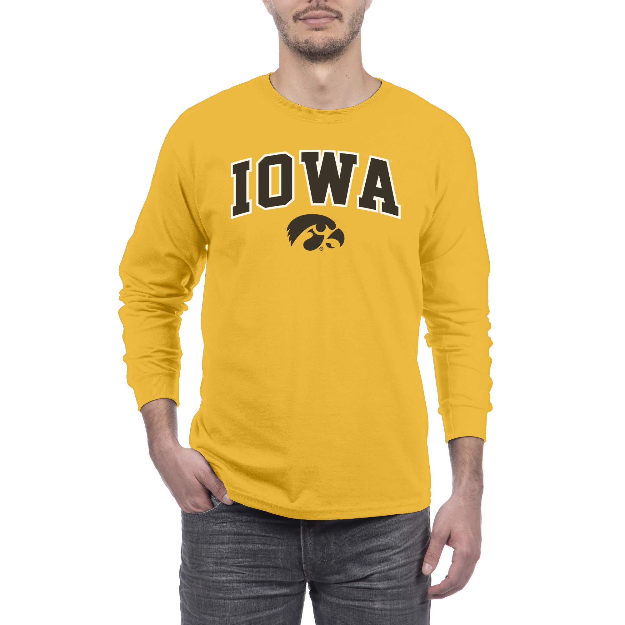 Elite Fan Shop Men's Arch Long Sleeve T-Shirt - Comfortable Cotton Crewneck Top for Casual Wear, Gym & Outdoor Activities