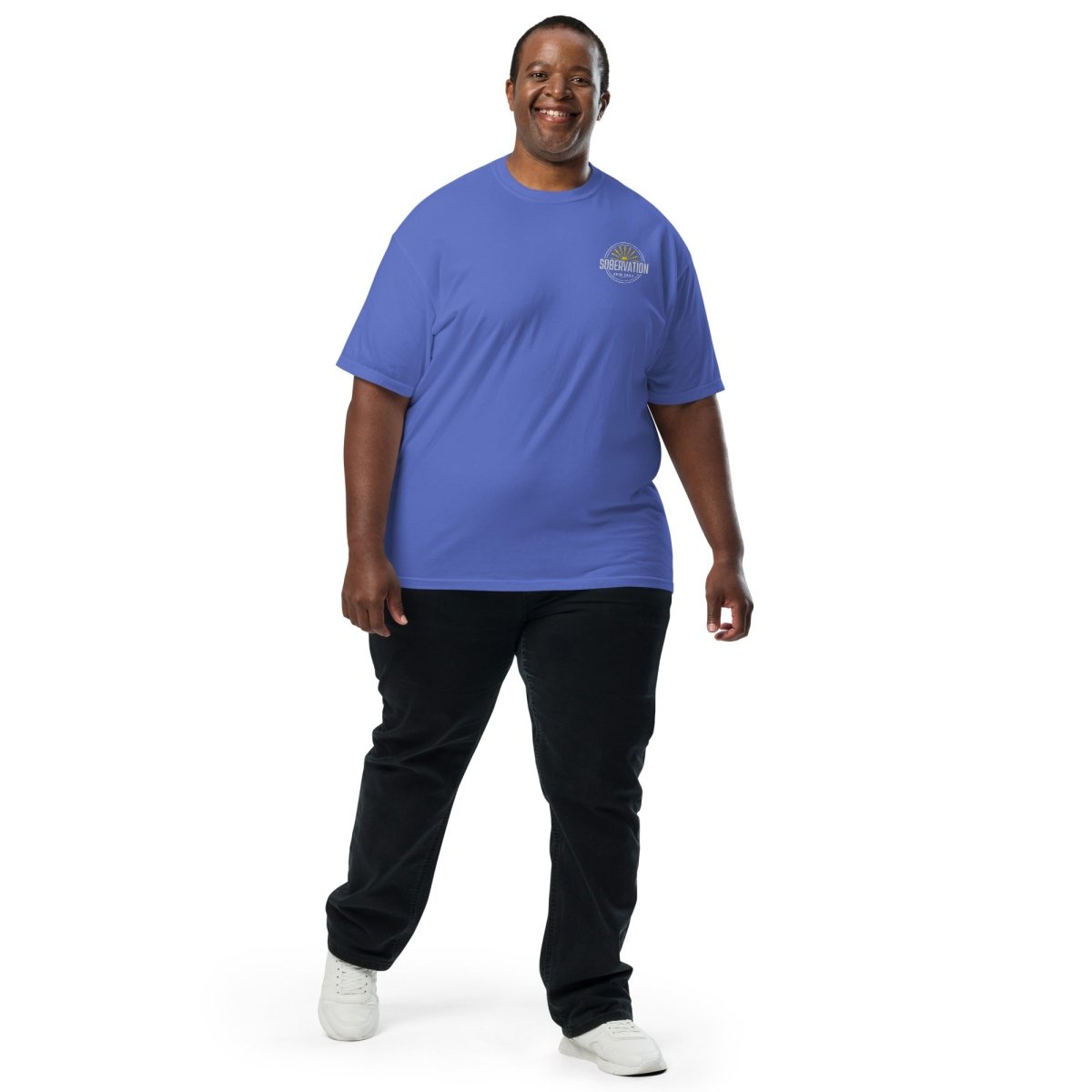 Sobervation Heavyweight T-Shirt for Men - Embroidered Left Chest Logo - Premium Cotton Tee for Casual Wear, Street Style & Everyday Comfort