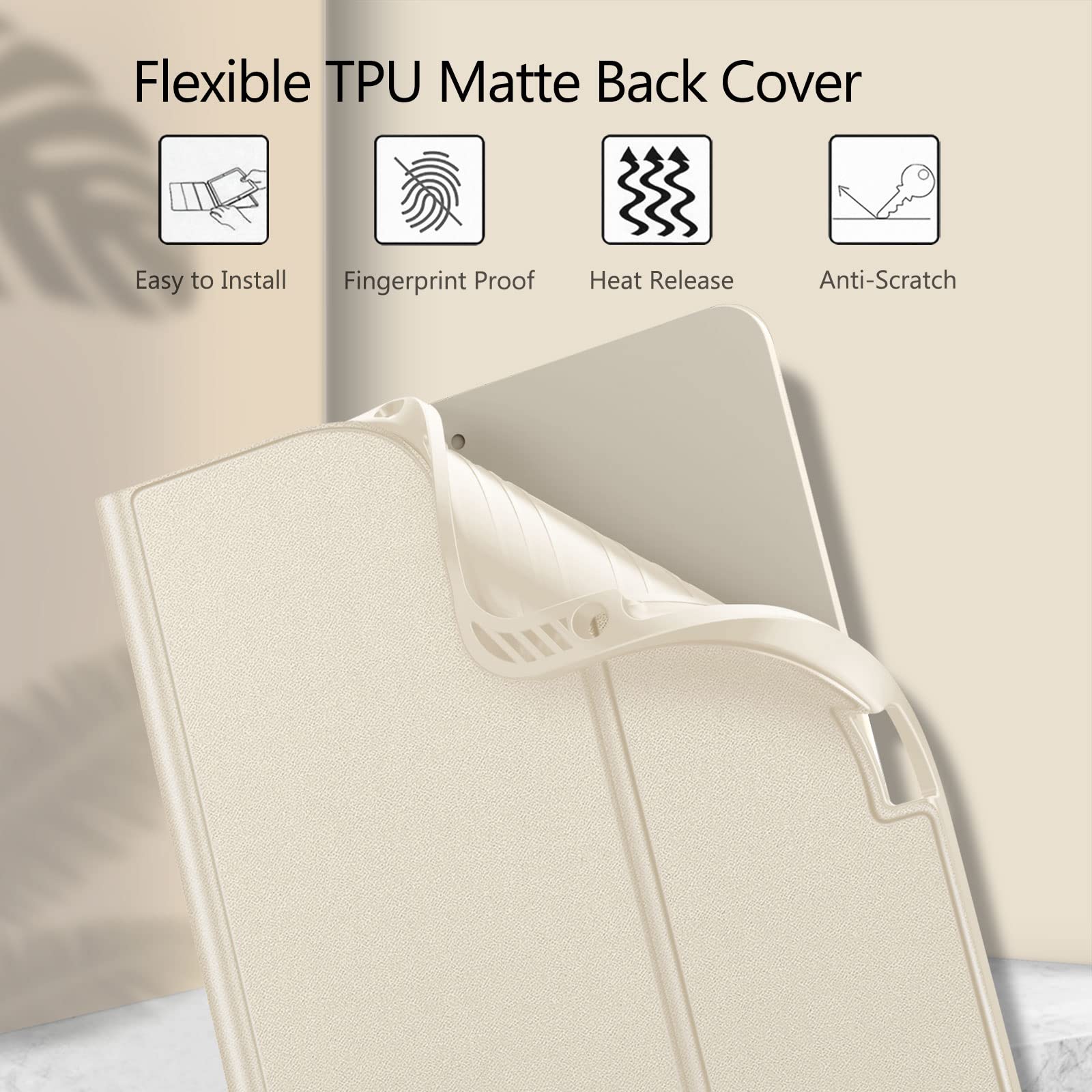 Fintie Bluetooth Keyboard Case for iPad Air 11-inch (M3/M2) & 10.9-inch (5th/4th Gen) - Detachable Magnetic Keyboard with Soft TPU Cover in Starlight | Perfect for Work, Study & Travel