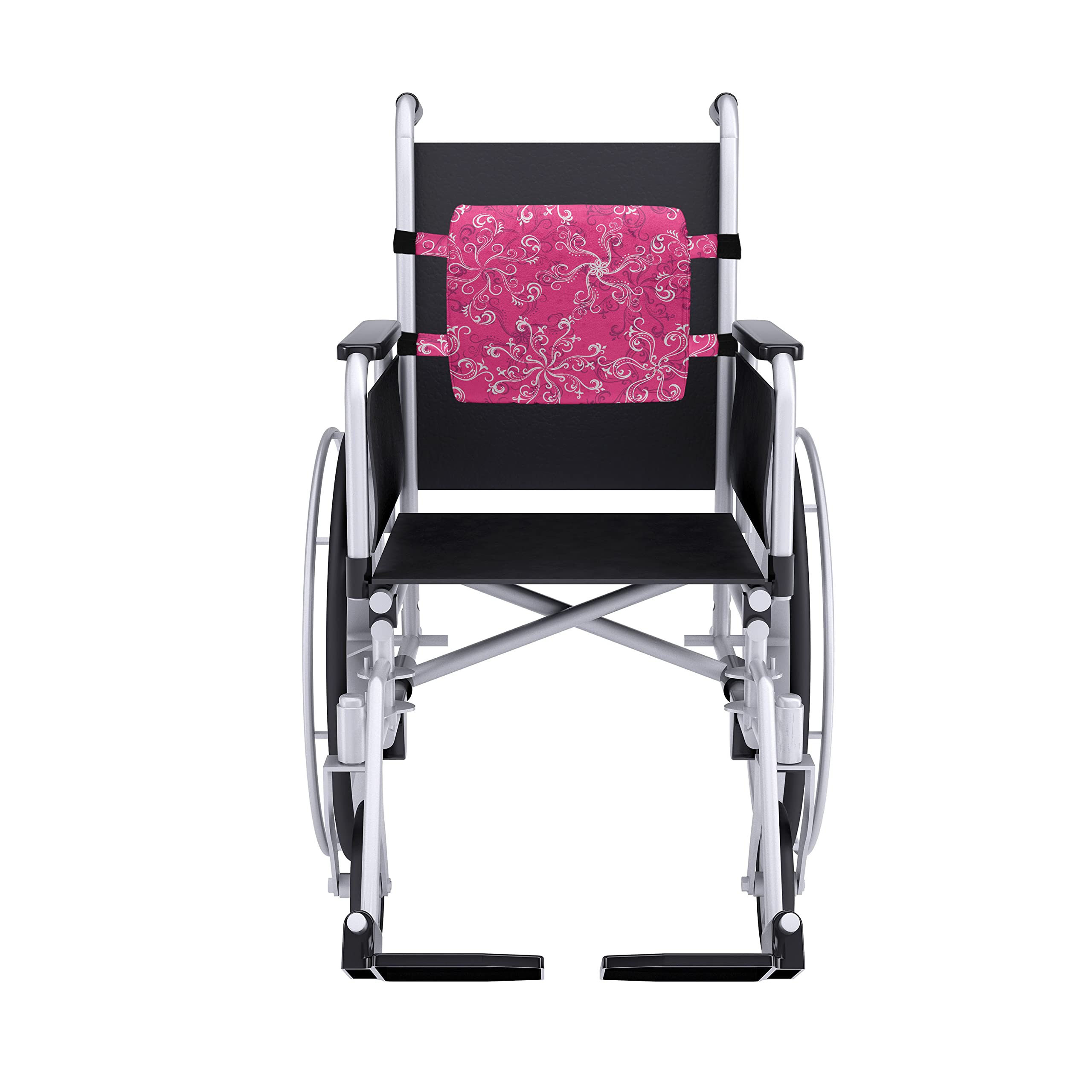 Ambesonne Hot Pink Lumbar Support Pillow with Floral Design - High Density Foam for Office Chair & Car Seat - 14