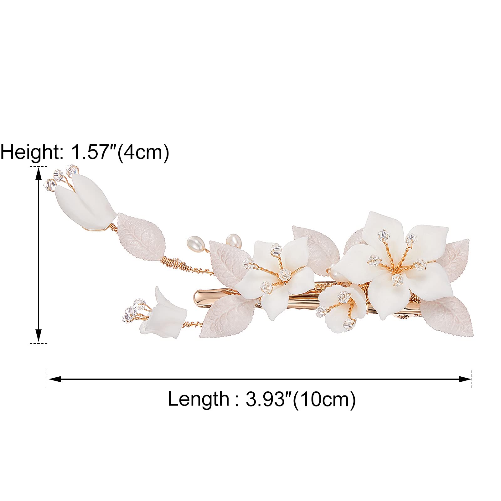 AW BRIDAL Gold Flower Hair Clip for Wedding - Elegant Bridal Hair Comb Barrette, Women's Wedding Hair Accessories for Brides, Bridesmaids, and Girls - Perfect for Weddings, Prom, and Formal Events