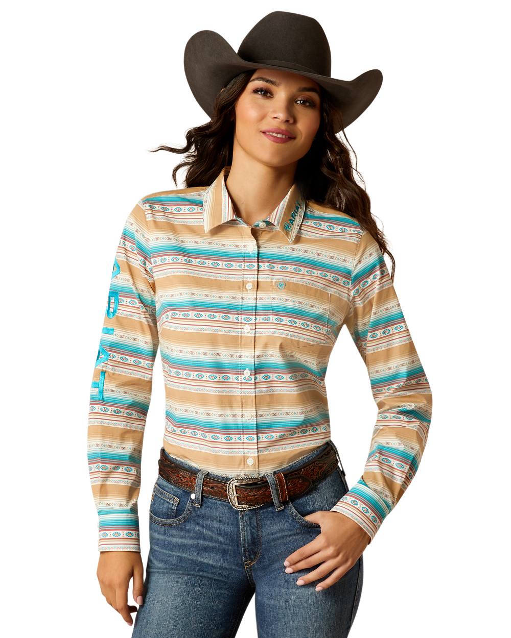 Ariat Women's Team Kirby Stretch Shirt - Comfortable Long Sleeve Work Shirt for Horseback Riding, Ranch Work & Outdoor Activities