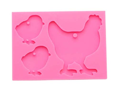 Chicken Silicone Mold Set for Resin, Chocolate & Cake - DIY Chicken Family Keychain & Shape Molds - Perfect for Baking, Candy Making & Craft Projects