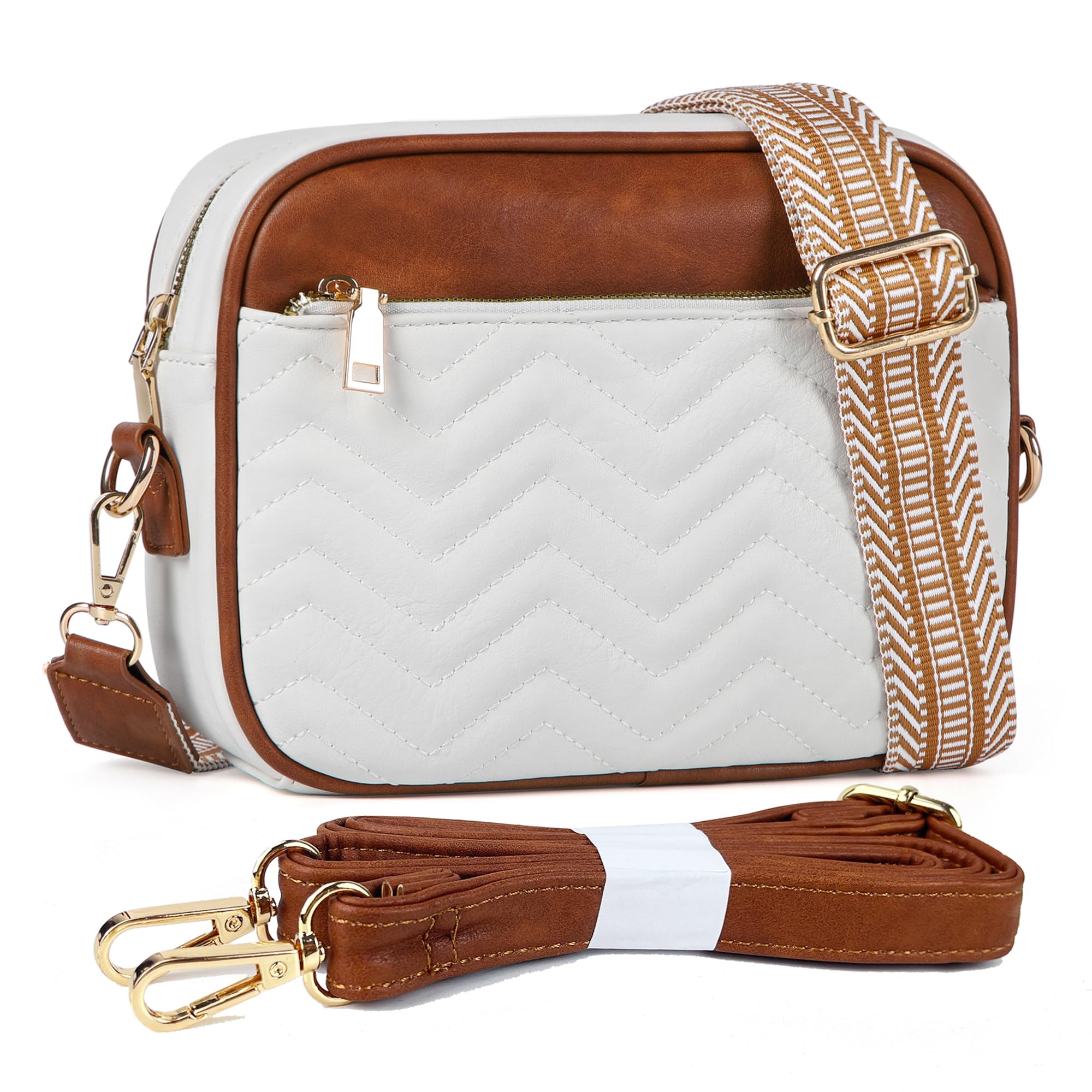 VODIU Genuine Leather Crossbody Bag for Women - Stylish Small Shoulder Purse with Adjustable Guitar Strap | Perfect for Daily Use, Travel & Casual Outings