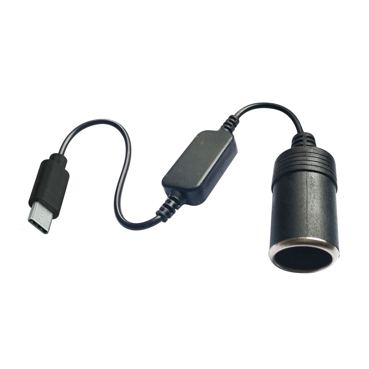USB C to Car Cigarette Lighter Adapter Cable - USB C Male to 12V Female Socket Converter - 1Ft/30cm Fast Charging Cord for Car, Truck, RV & Power Inverters - Perfect for Road Trips & Emergency Charging