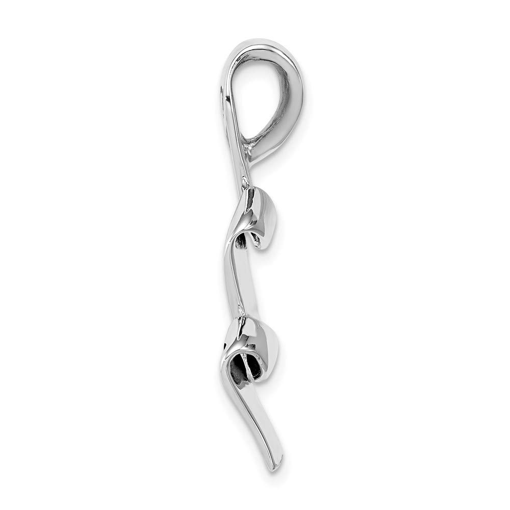 Black Bow Sterling Silver Enamel Pendant - Love Live Laugh Charm for Gifts