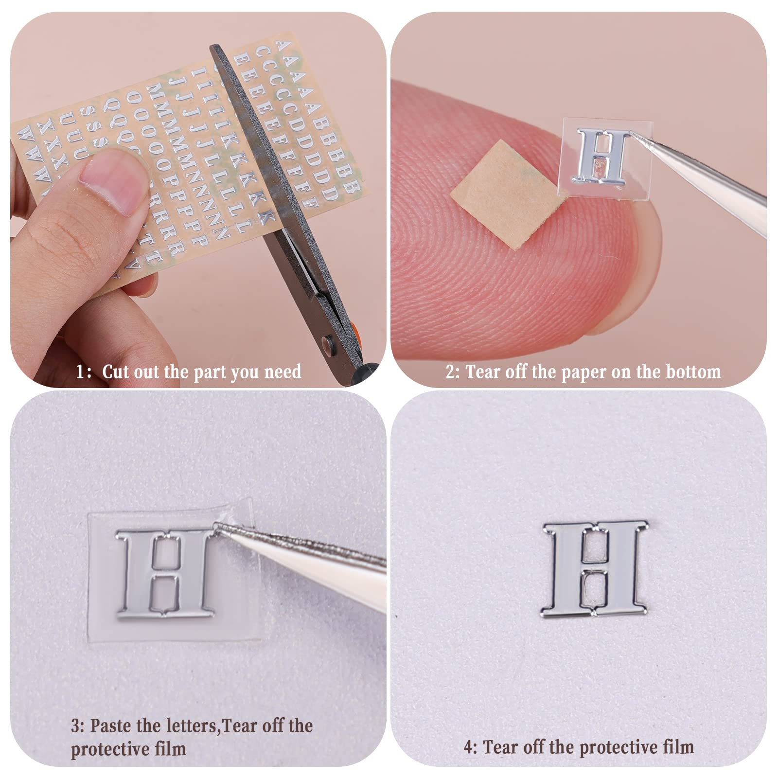 LUTER 18 Sheets Resin Letter Stickers - Self-Adhesive Alphabet & Number Stickers for DIY Crafts, Scrapbooking, Greeting Cards (Gold, Silver) - Perfect for Home Decor, Gift Wrapping, and Party Supplies