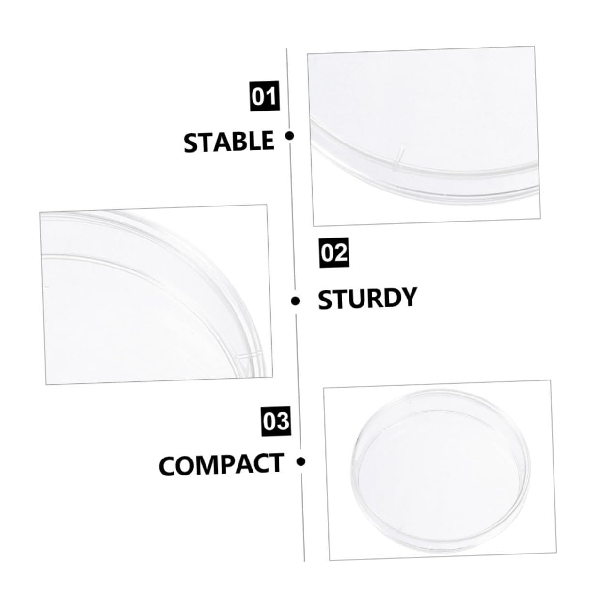 30pcs Plastic Petri Dishes for Cell Culture, Tissue Culture, and Lab Experiments - Ideal for Microbiology, Biology Labs, and Scientific Research