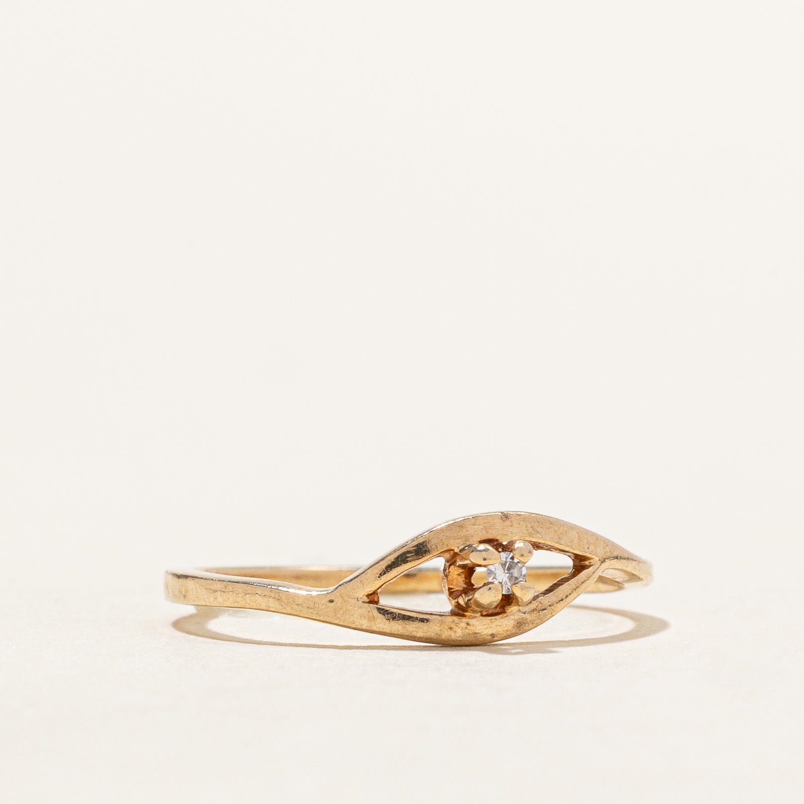 0.005ct Single Stone Diamond Open Ring - Size 3.25 - Elegant Minimalist Stackable Ring for Women - Perfect for Everyday Wear, Gifts & Special Occasions