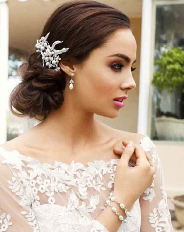 Elegant Bridal Pearl Earrings by Stephanie Browne - Perfect for Weddings, Prom & Special Occasions