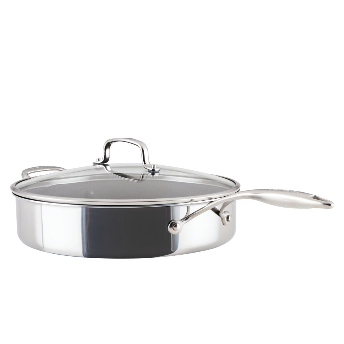 5 Quart ScratchDefense™ C1 Nonstick Sauté Pan with Lid & Helper Handle - Perfect for Frying, Searing & Cooking Family Meals