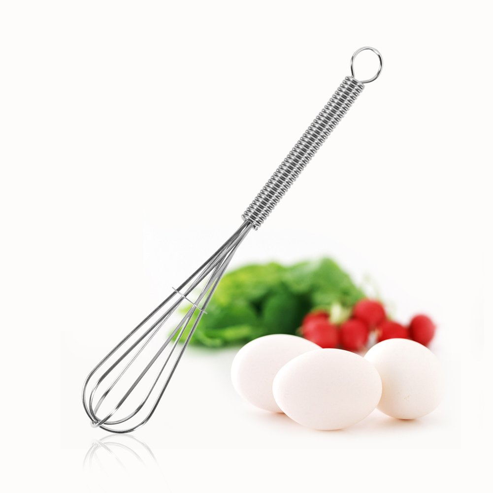 Pissente 5-inch Stainless Steel Handheld Egg Beater - Multi-Purpose Kitchen Whisk for Mixing, Baking, Cooking & Egg Separating | Perfect for Cake Batter, Pancakes, Scrambled Eggs & More