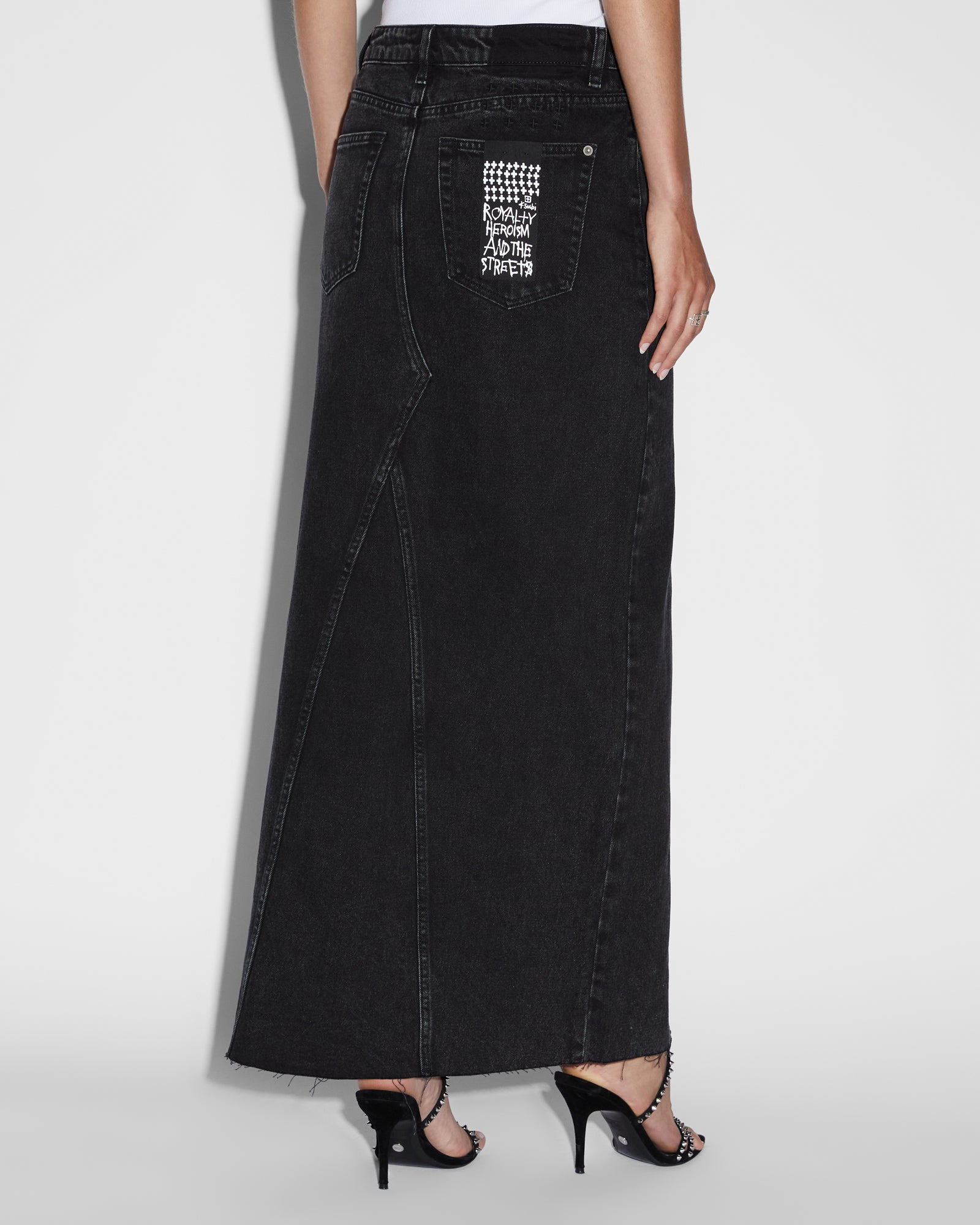 Relax Maxi Skirt Washed Black - Flowy Comfortable Long Skirt for Women, Perfect for Casual Outings, Beach Vacations & Boho Style