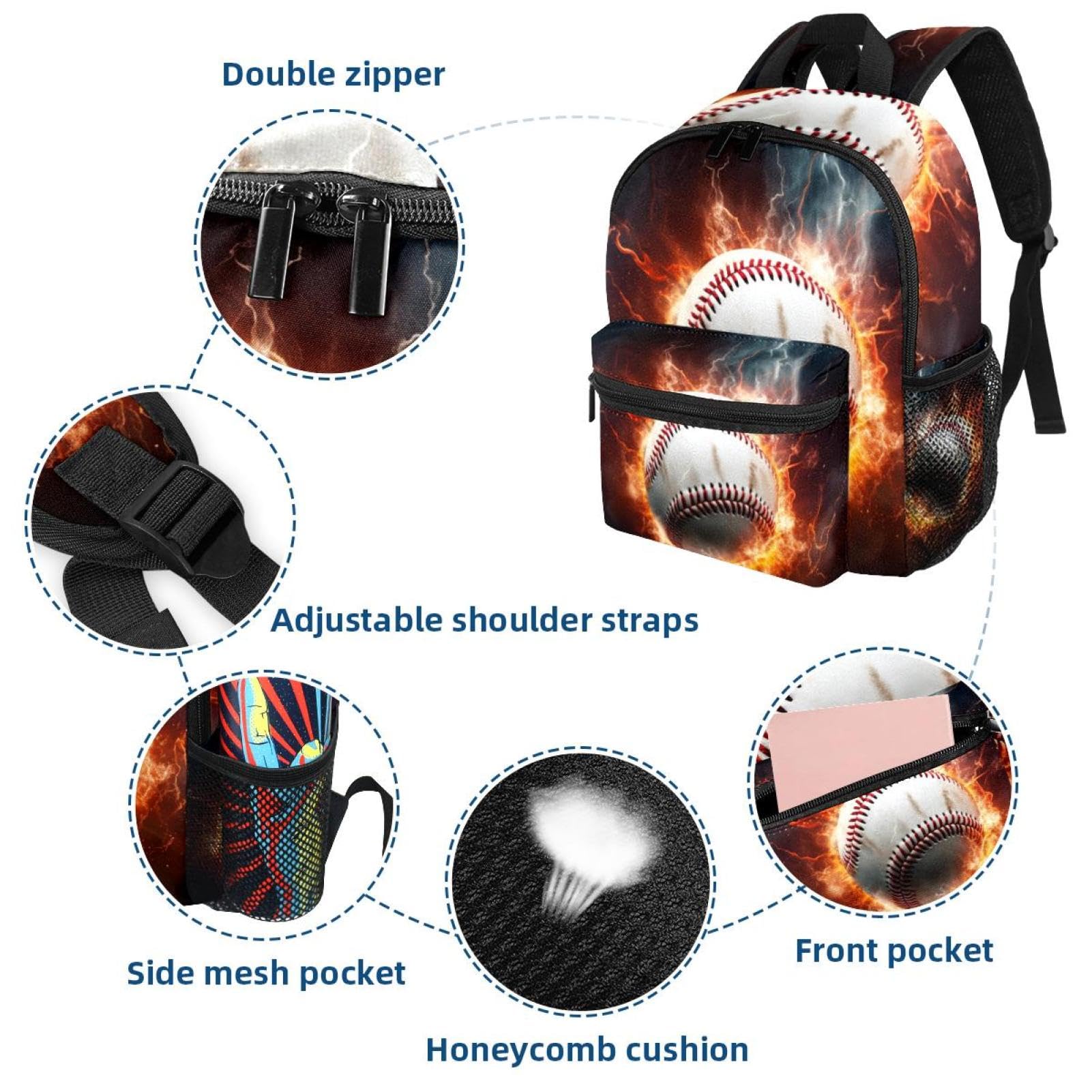 Best Travel Backpacks for Women & Men - Durable Baseball Design Fire & Water Resistant Backpack - Perfect for Hiking, Camping & Daily Commute
