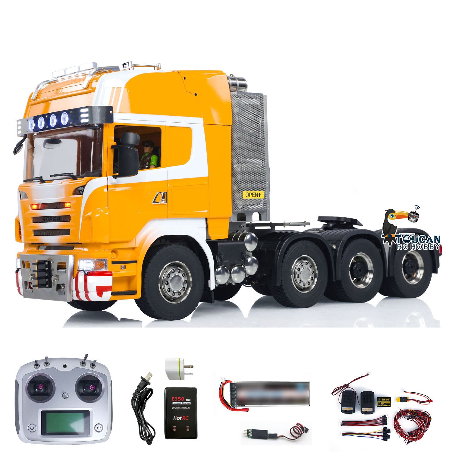 1/14 Scale 8x8 R620 RC Tractor Truck - Ready to Run (RTR) Metal Remote Control Car with 3-Speed Gearbox, Painted DIY Hobby Model - Perfect for Off-Road Racing, Construction Site Play & Collector's Display