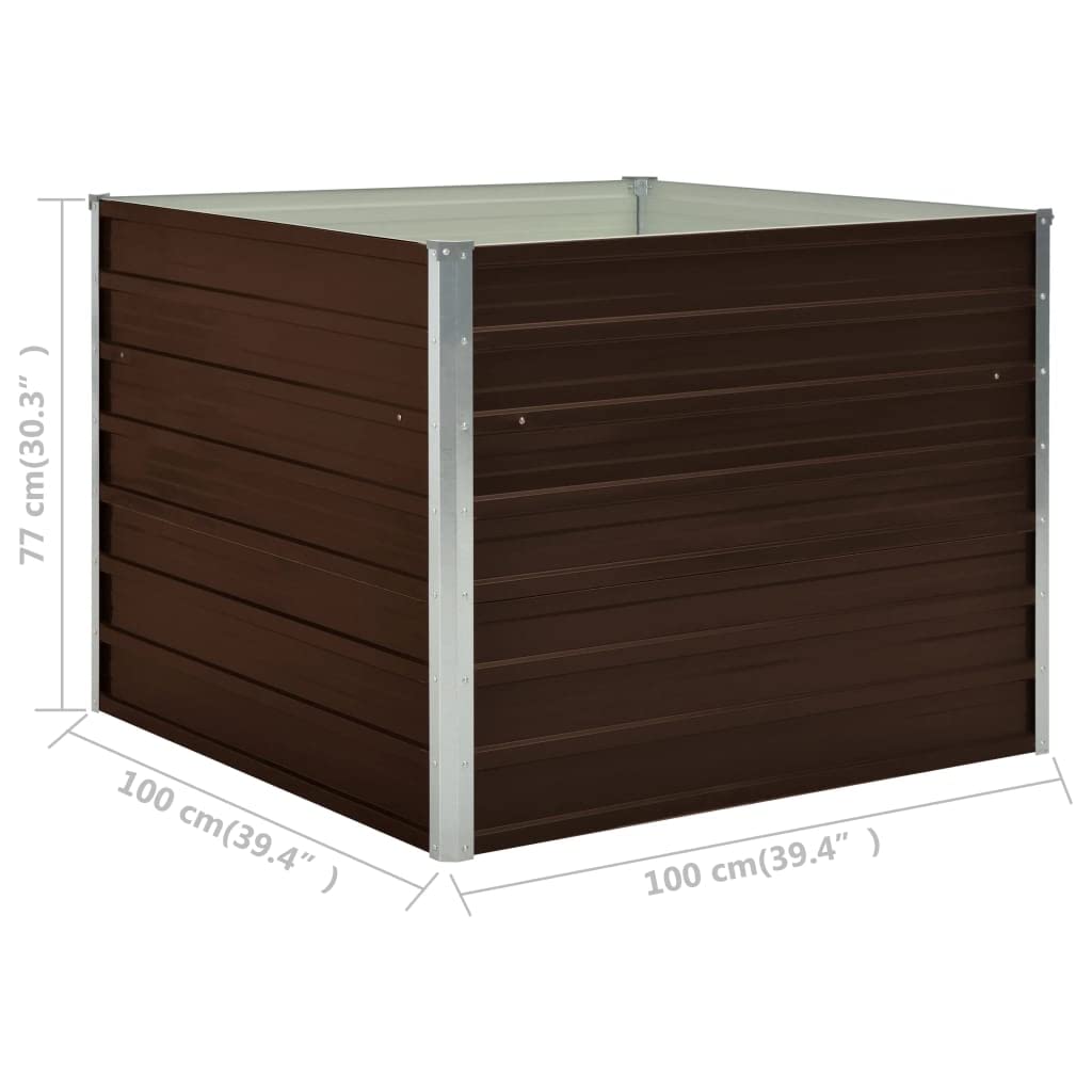 39.4x39.4x30.3 Inch Galvanized Steel Raised Garden Bed - Outdoor Elevated Planter Box for Vegetables, Flowers, Herbs | Perfect for Backyard, Patio, Lawn & Balcony Gardening