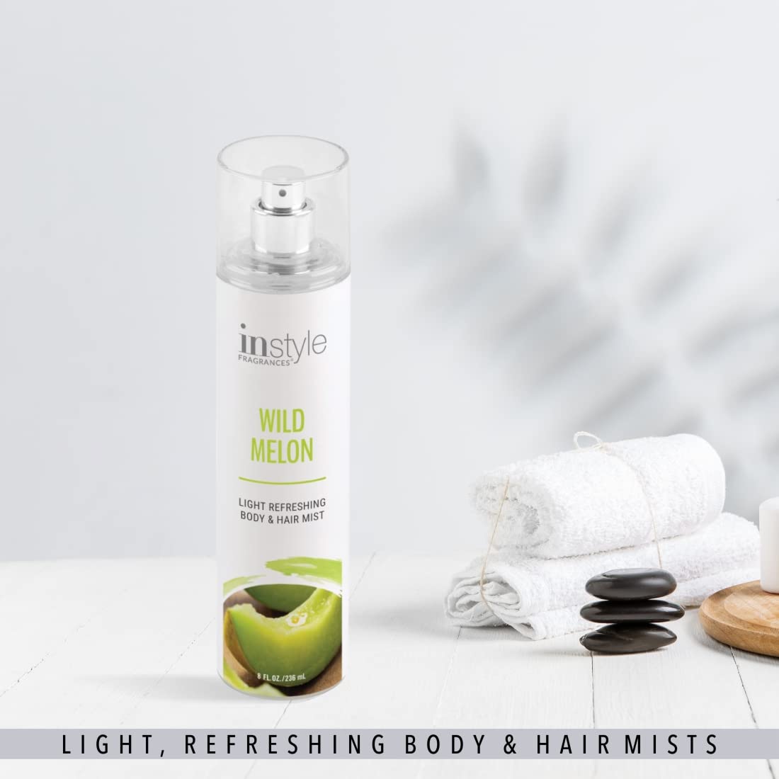 Instyle Fragrances Wild Melon Body & Hair Mist - 8oz Vegan Panthenol Spray | Clean, Paraben & Phthalate Free | Refreshing Summer Scent for Women, Gym & Travel