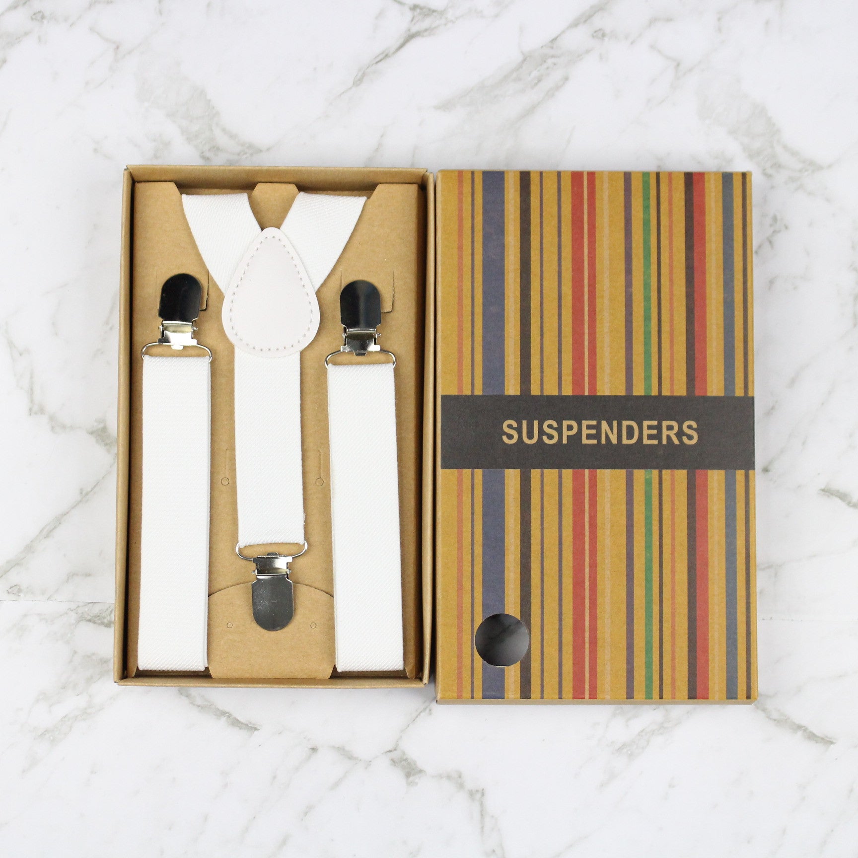 Boys Suspenders for Pants - Classic White Adjustable Braces for Kids | Perfect for School, Weddings & Formal Events