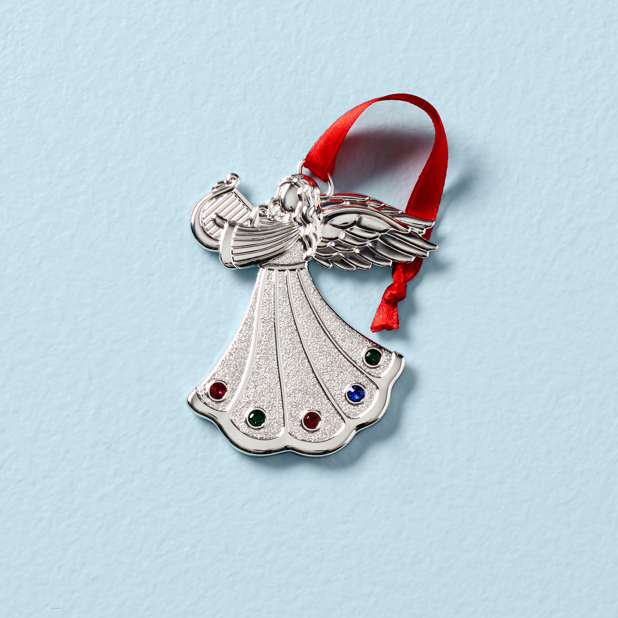 Sparkling Jeweled Angel Charm Ornament - Christmas Tree Decoration, Gift for Holidays & Special Occasions