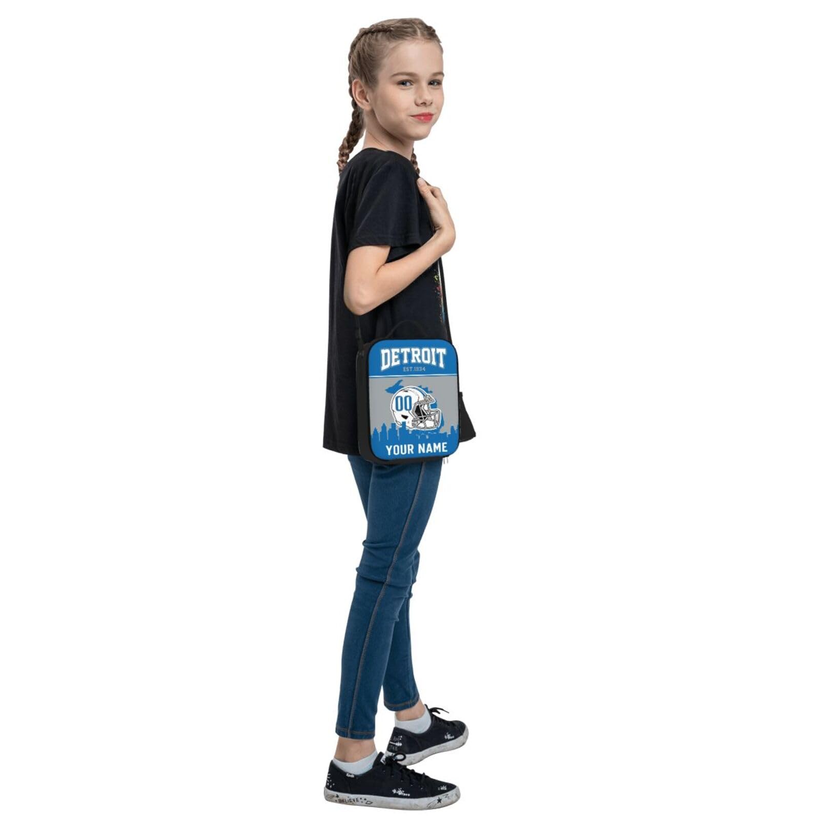 Custom Detroit Lions Lunch Bag - Insulated Football Style Lunch Box for Men & Women - Perfect for Work, School & Tailgating Gifts