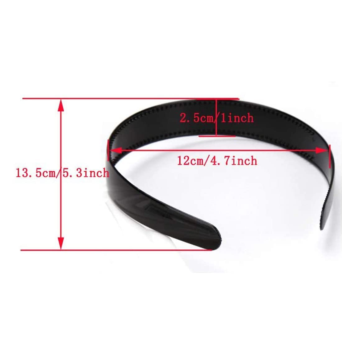 20 Pack 1 Inch Black Plain Plastic Headbands with Teeth - DIY Hair Accessories for Women & Girls - Perfect for Crafting, Cosplay, and Everyday Hair Styling