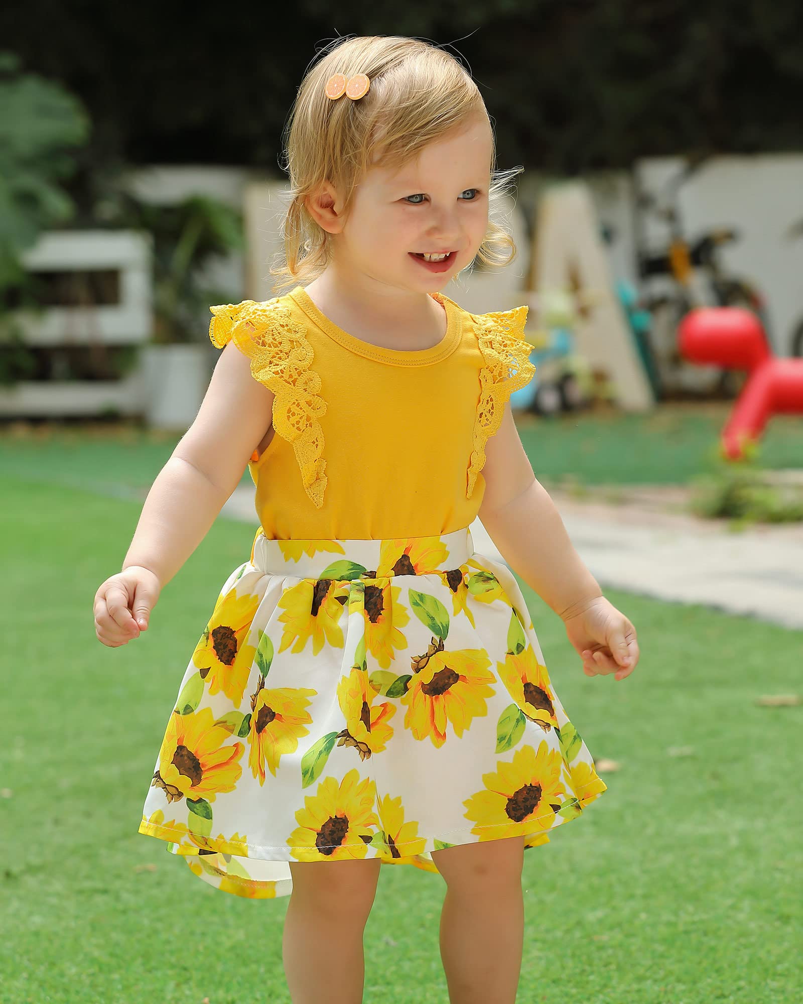 OLLUISNEO Newborn Baby Girl Summer Dress - Floral Short Sleeve Outfit for Infants | Perfect for Photoshoots, Parties & Daily Wear