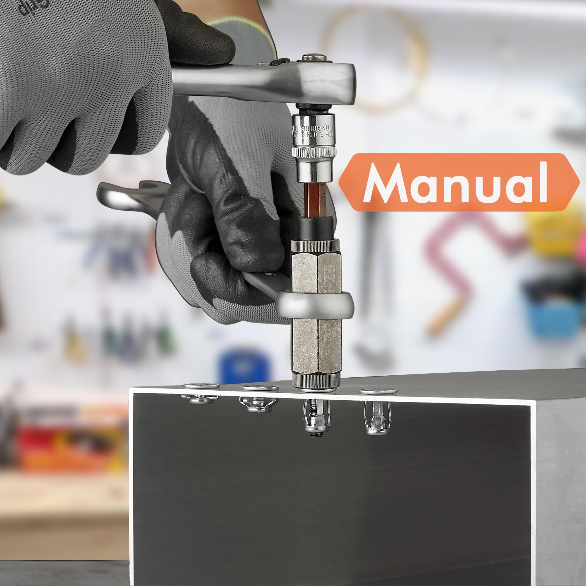Stainless Steel M6 Jack Nut Installation Tool Set - 6pcs Hand Thread Insert Jacknuts Assortment Kit for Thin Metal, Plastic, Polywood, Pressboard & Hardboard | Perfect for DIY Furniture Assembly, Metal Fabrication & Home Improvement Projects