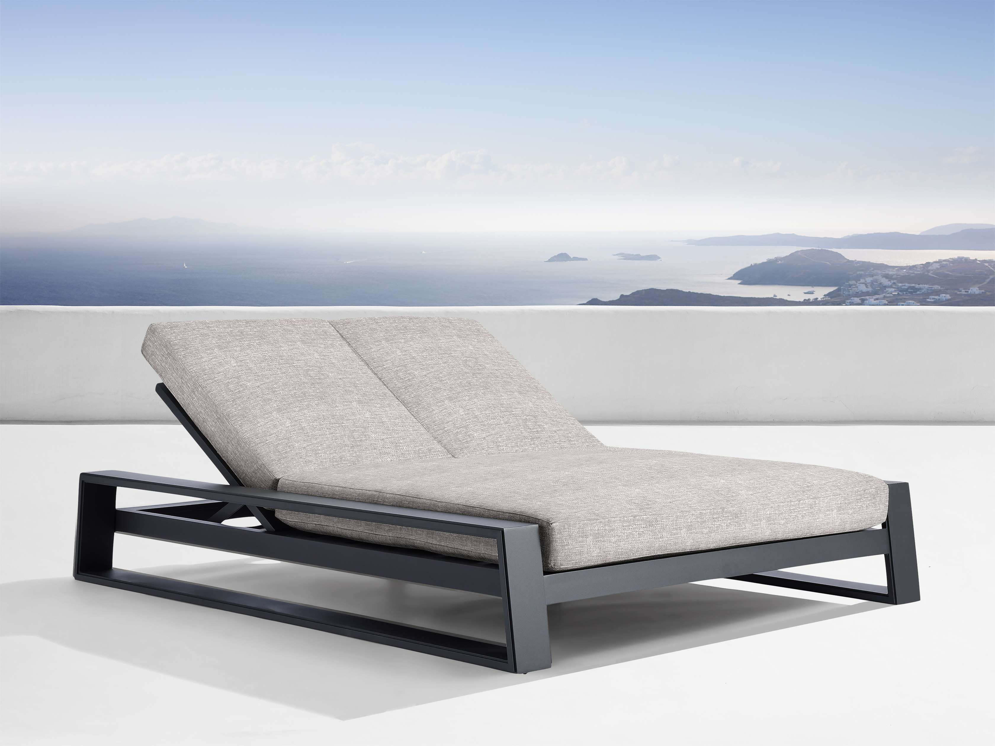 Premium Canyon Outdoor Aluminum Double Chaise Lounge Chair - Patio, Poolside & Backyard Relaxation - Heavy-Duty Weather-Resistant Design for Ultimate Comfort