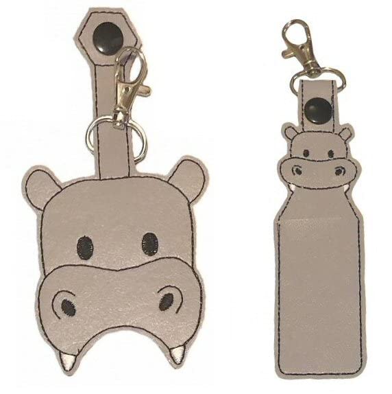 Hippo Hand Sanitizer Holder & Lip Balm Holder - Portable Sanitizer Clip for Purse, Keys, Backpack - Perfect for Travel, School, Office, Gym