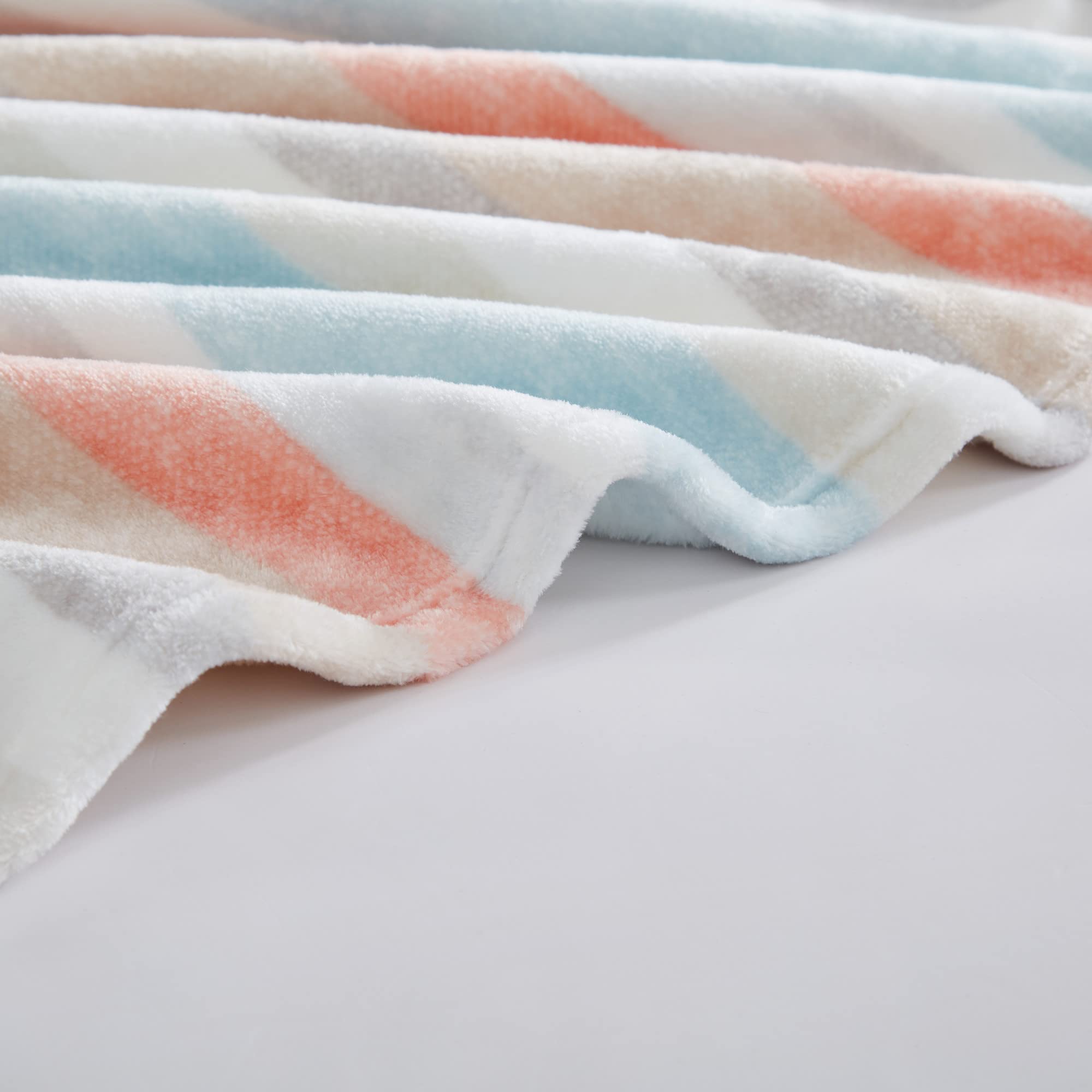 Wrangler Ultra Soft Plush Fleece Blanket - Full/Queen Size Yellowstone Inspired Bedding | Warm & Cozy for Bed, Couch, Camping (Glen Canyon Stripe Blue)