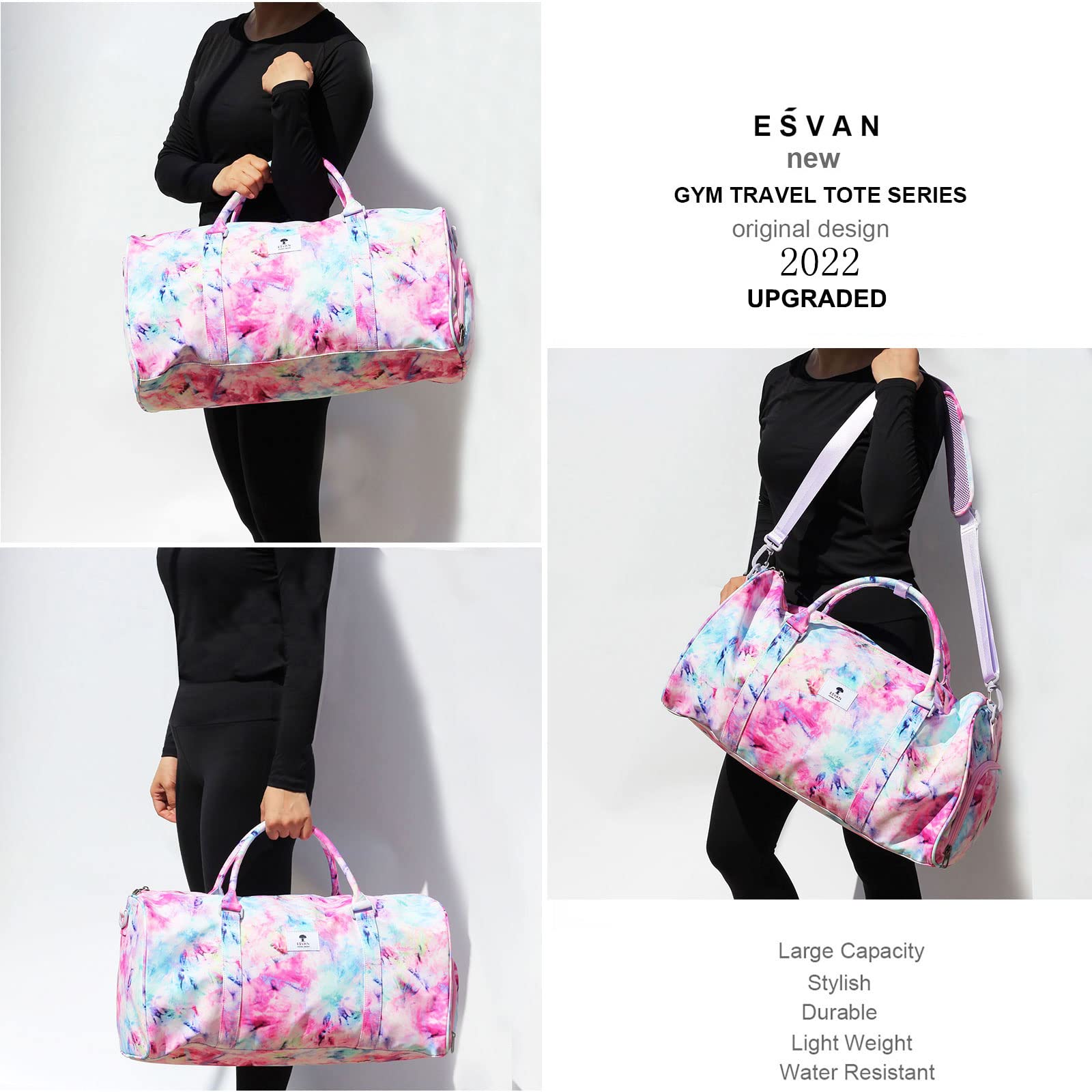 Waterproof Floral Duffle Bag - Gym, Beach & Travel Weekender Bag for Women & Men - Perfect for Workouts, Vacations & Daily Commute
