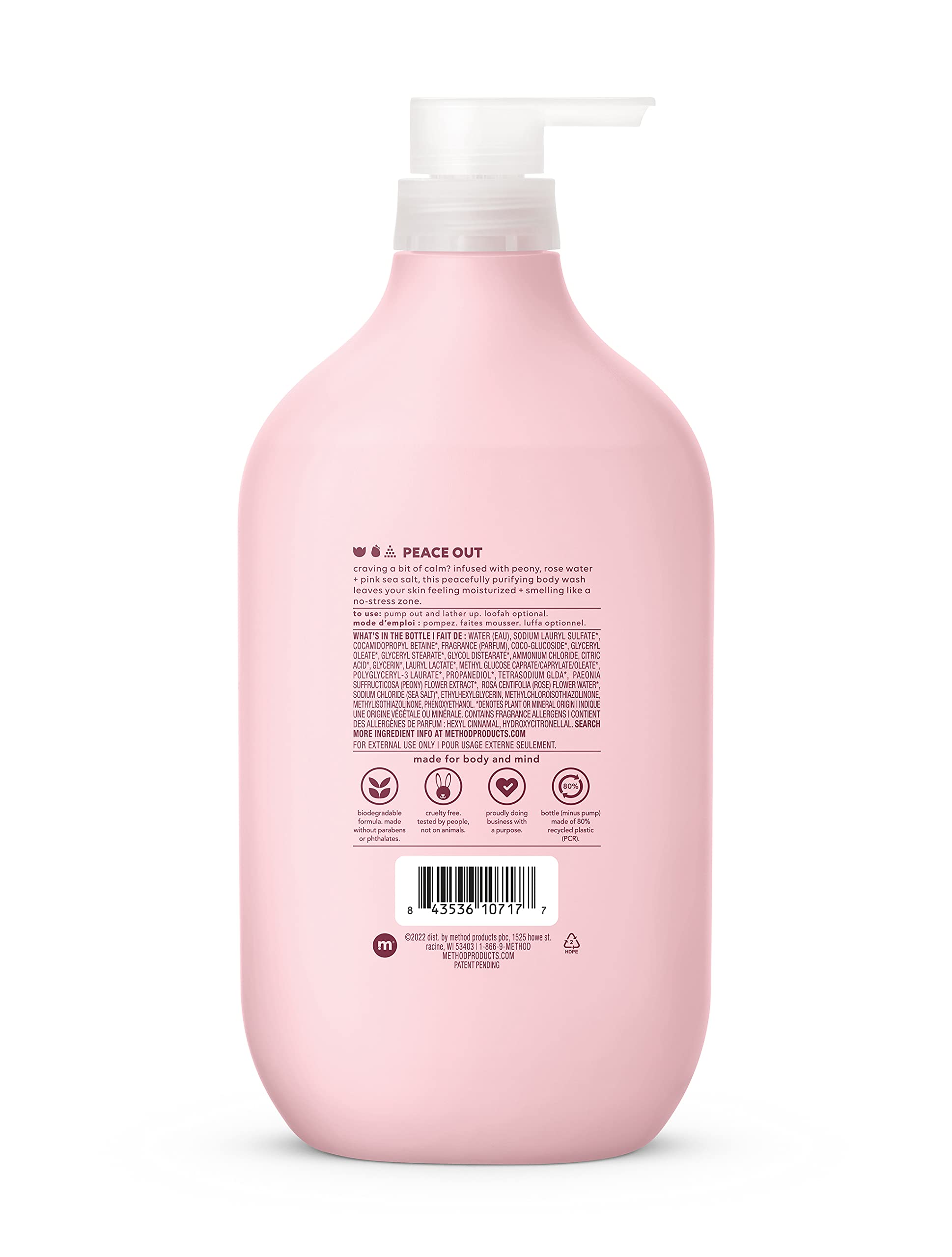 Method Simply Nourish Body Wash - 28 oz | Paraben & Phthalate Free | Vegan & Cruelty-Free | Hydrating Shower Gel for Dry Skin | Perfect for Daily Use & Sensitive Skin Care
