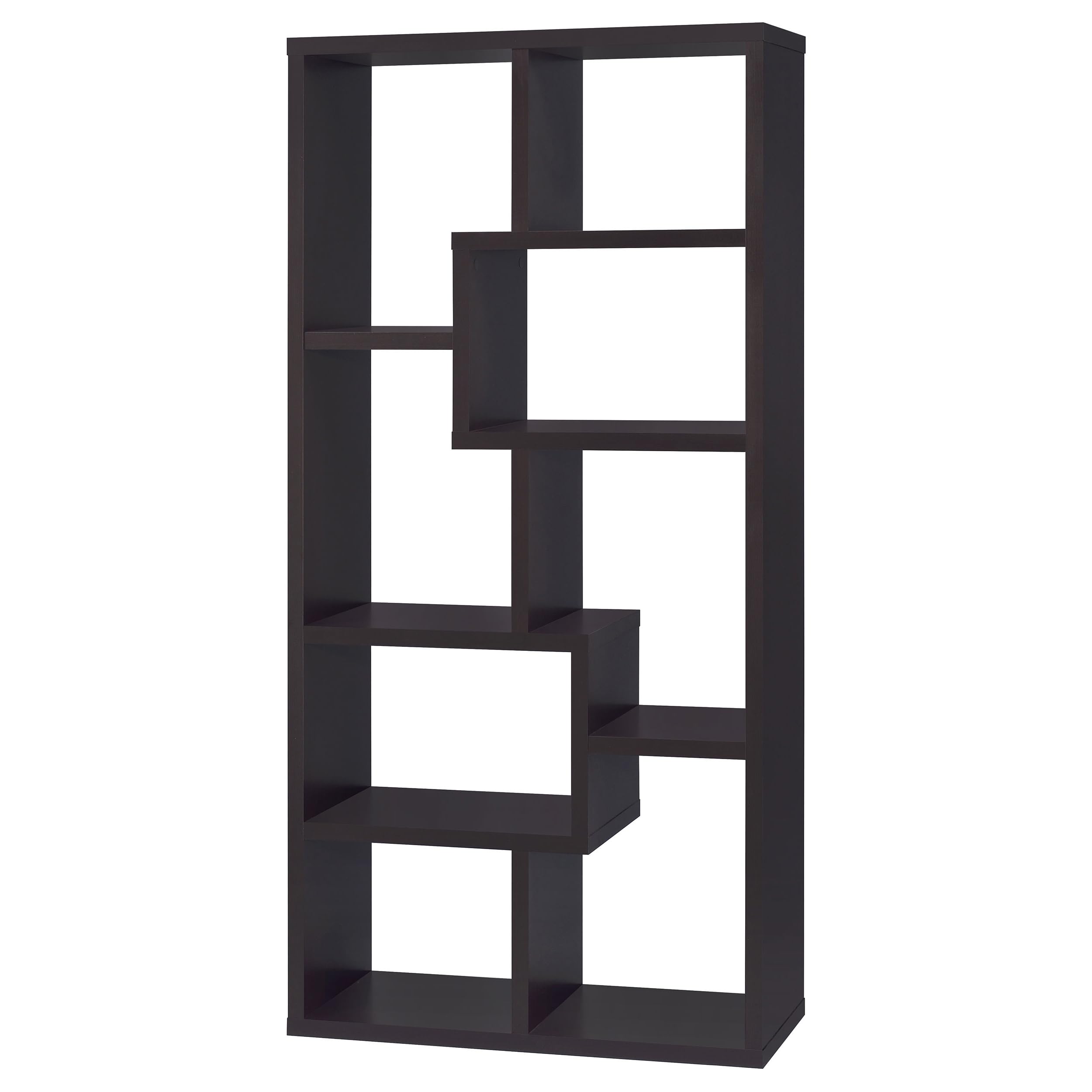 Theo Bookcase Shelf - Cappuccino Finish Wooden Book Storage for Living Room, Bedroom, Office - Stylish Home Decor & Organizer