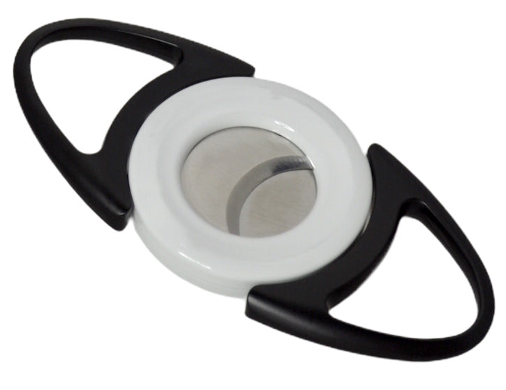 Premium Visol Bullseye White Double Guillotine Cigar Cutter - Sharp Stainless Steel Blades for Perfect Cuts - Ideal for Cigars, Cigarillos & Special Occasions