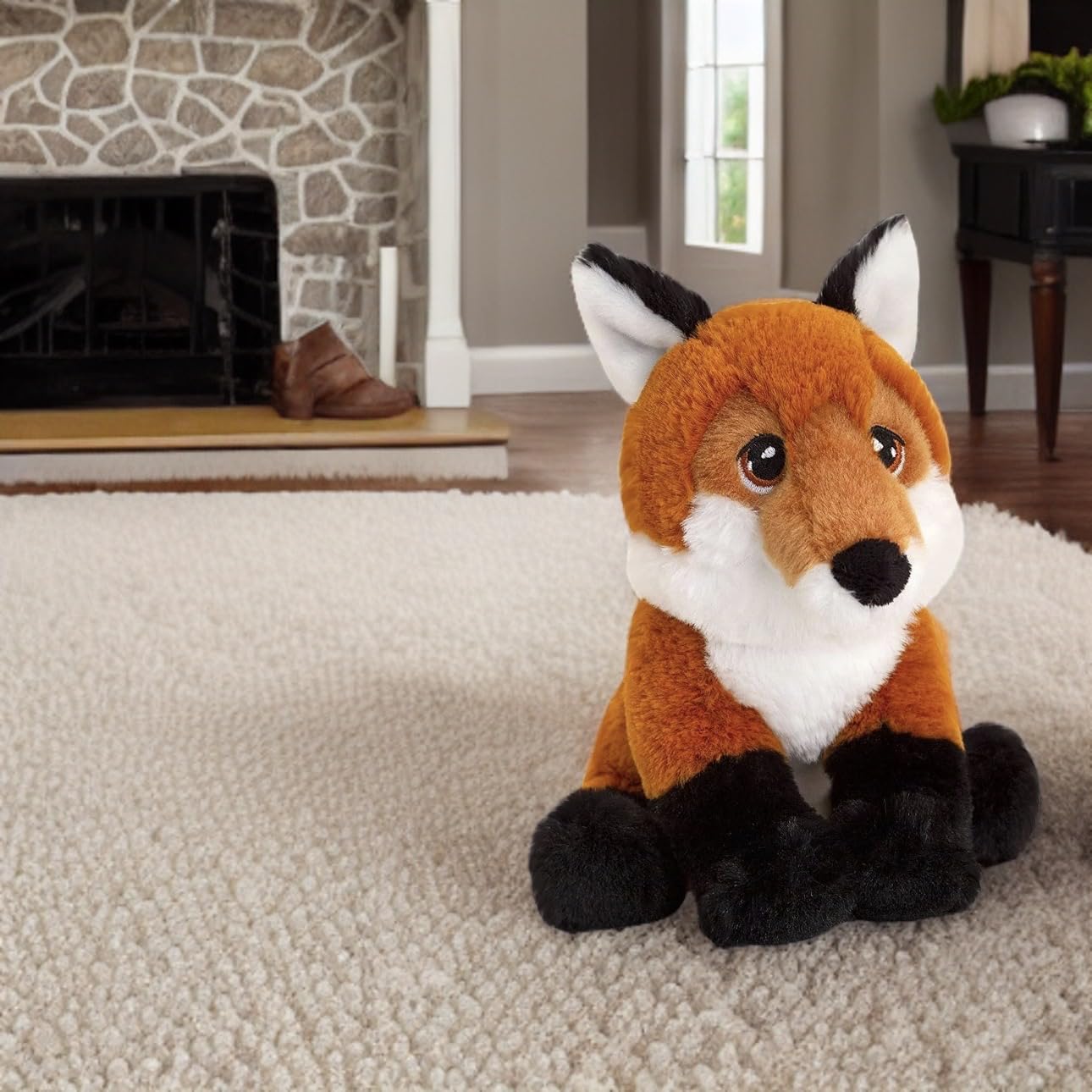 Eco-Friendly 100% Recycled Plush Fox Toy - Soft Sustainable Stuffed Animal for Kids, Perfect for Cuddling, Gift Giving & Nursery Decor