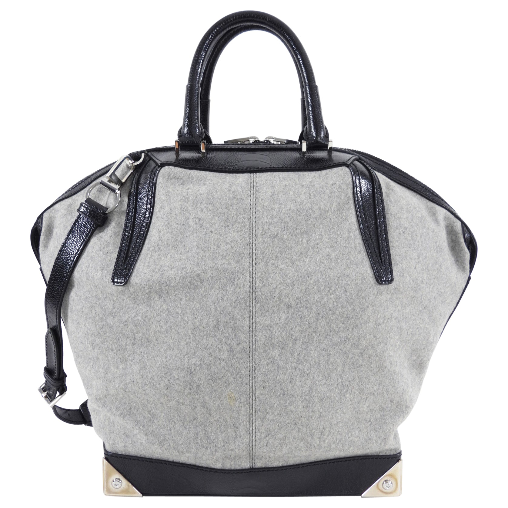 Alexander Wang Grey Felt Emile Prisma Large Tote Bag for Women - Stylish Designer Handbag for Work, Travel & Everyday Use