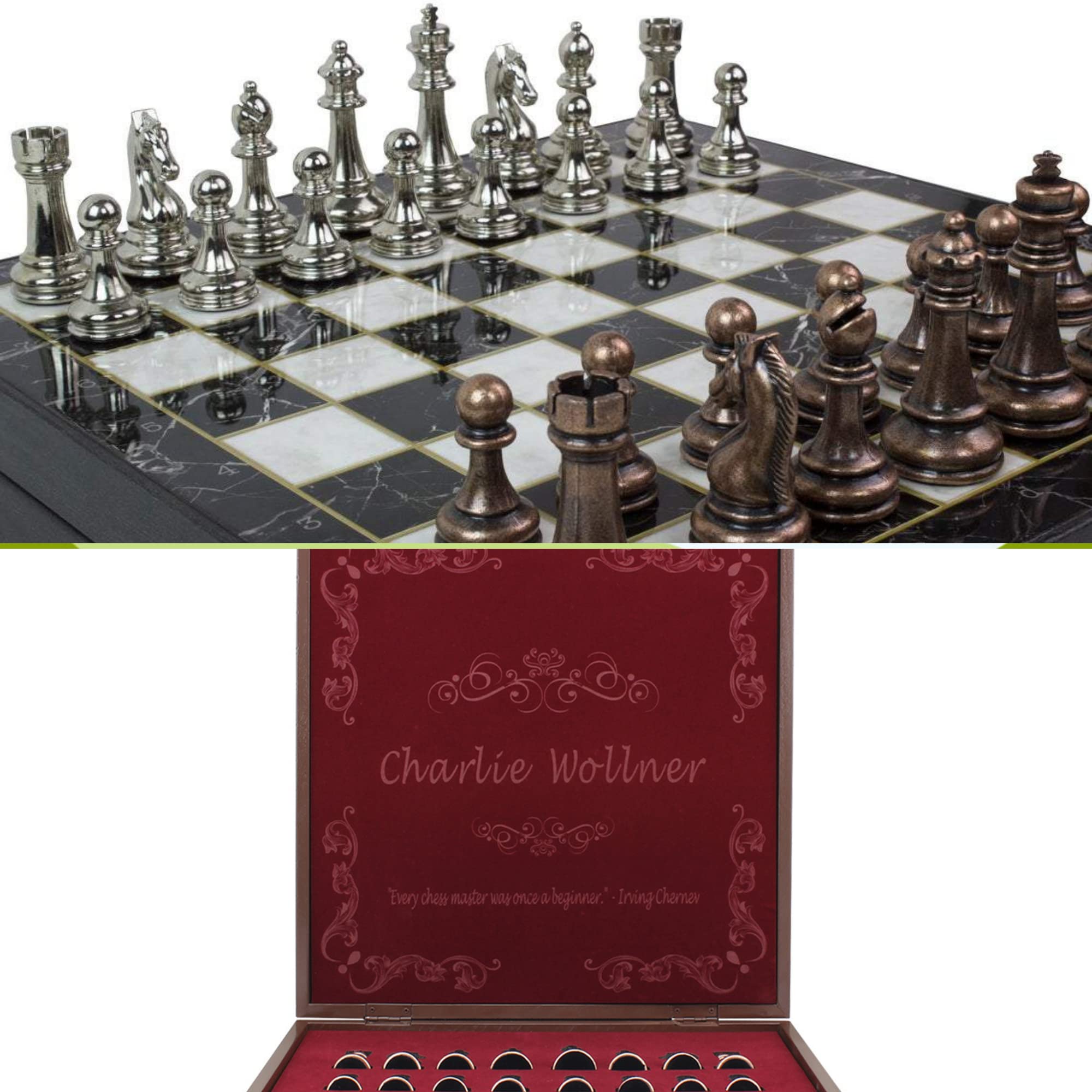 Personalized Luxury Chess Set - Elegant Wooden Board & Pieces - Perfect Graduation, Birthday & Housewarming Gift for Men & Women - Great for Home Decor, Office & Game Nights