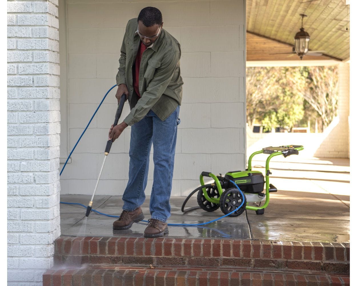 Renewed Pro 3000 PSI Brushless 2.0 GPM Electric Pressure Washer - High Power Cleaning for Driveways, Decks & Outdoor Surfaces