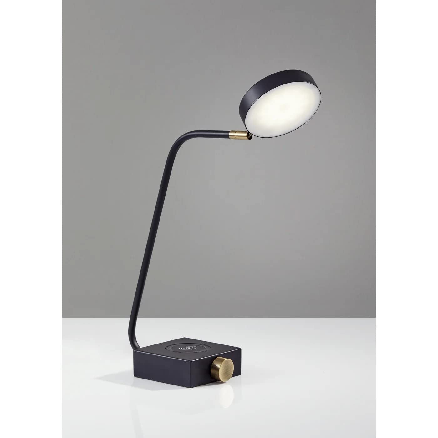 Adesso 3618-01 Conrad LED Desk Lamp with Wireless Charging - 7W Bright LED Light, 5W Qi Charger & USB Port - Perfect for Home Office, Study, Bedroom & Workspace Lighting