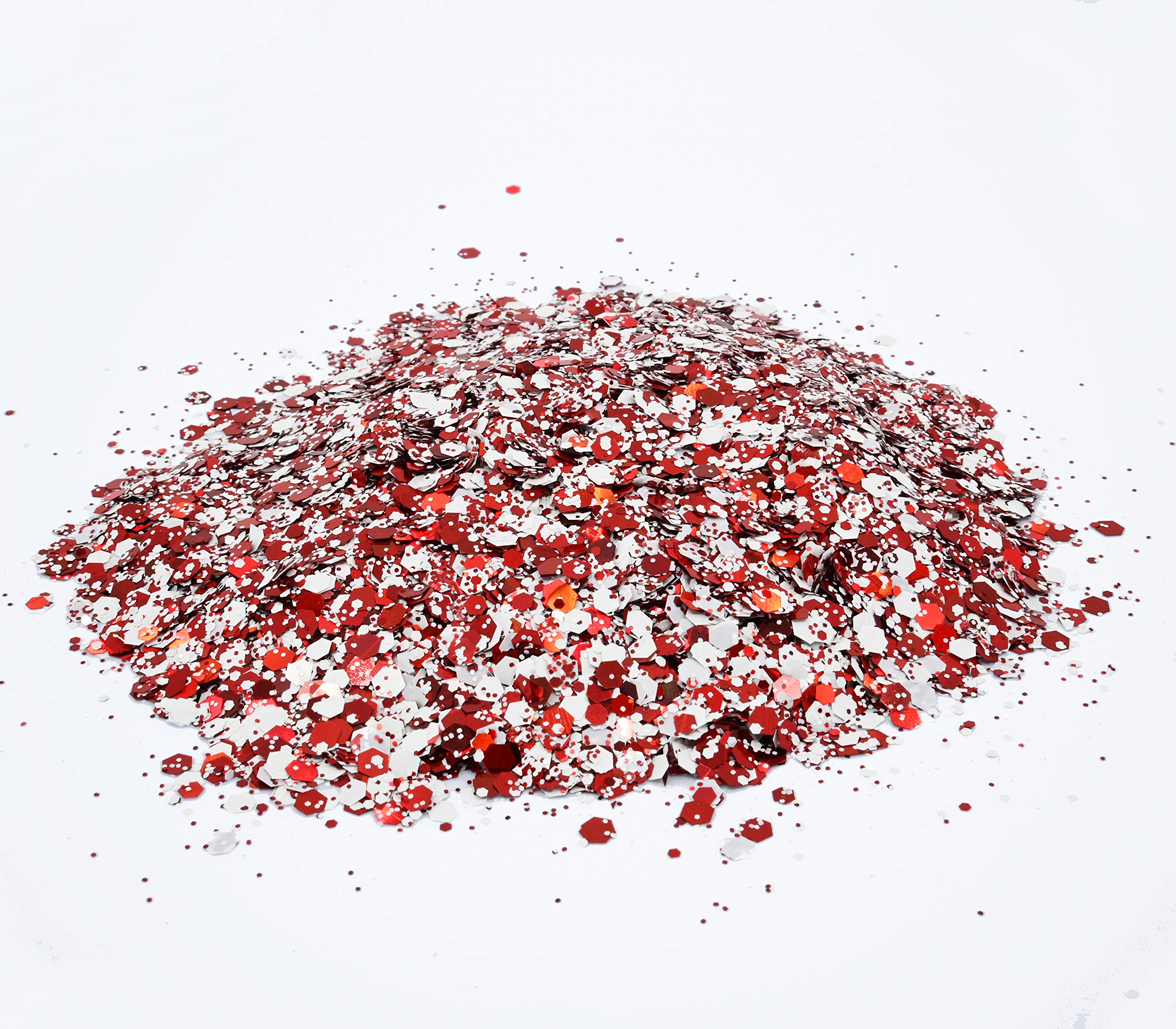 4oz Christmas Candy Cane Mix Glitter - Peppermint Solvent Resistant Polyester Glitter for Tumblers, Nail Art, Confetti | Perfect for Holiday DIY Crafts, Cup Decoration & Festive Nail Designs
