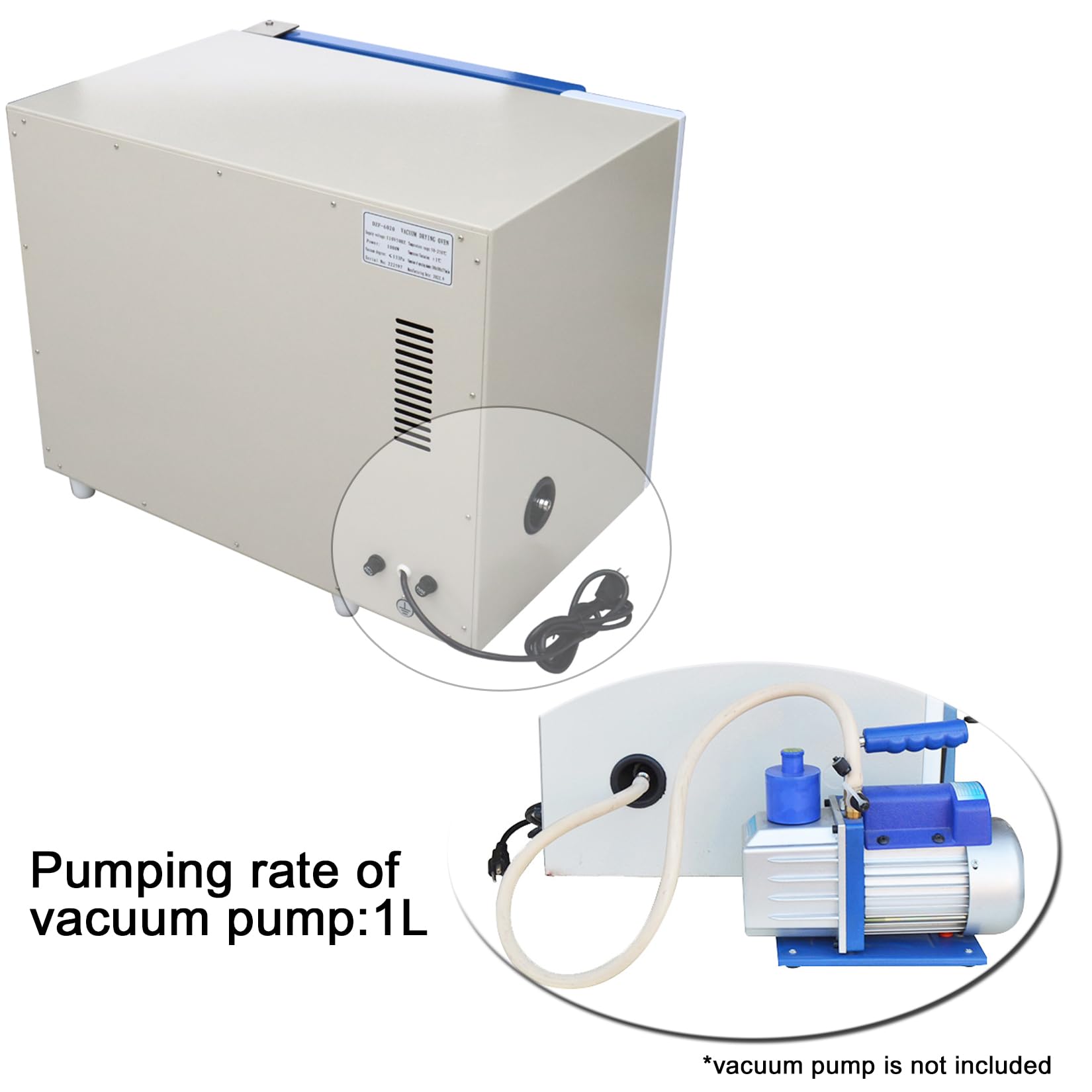 1.9 Cu Ft Digital Vacuum Drying Oven for Lab Use - 110V, 122-482°F Temperature Control | Heat Treat & Vacuum Drying Equipment for Laboratories, Research & Industrial Applications