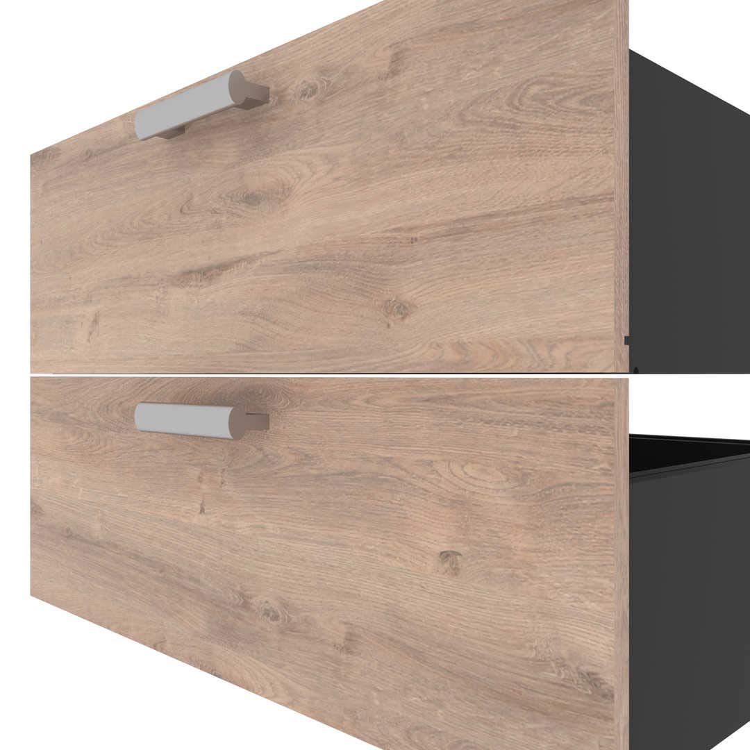 Bestar 2-Drawer Dresser Set for Cielo 30-Inch Closet Organizer - Rustic Brown Concealed Storage Cabinet for Bedroom, Kitchen & Entryway - Perfect for Organizing Clothes, Linens & Household Items