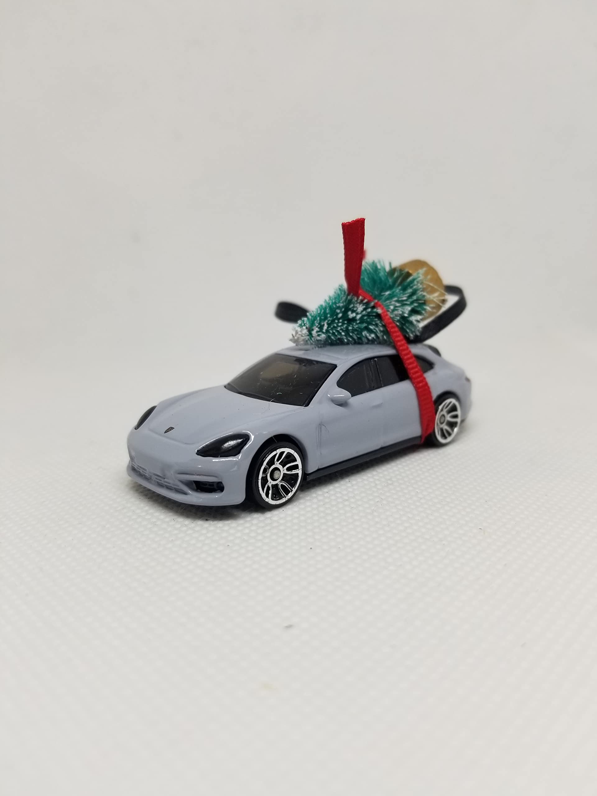 3 Inch Handmade Christmas Tree Ornament for Porsche Panamera in Chalk Gray | Unique Holiday Gift for Car Lovers | Perfect for Christmas Decorations & Car Enthusiast Gifts | Made in USA
