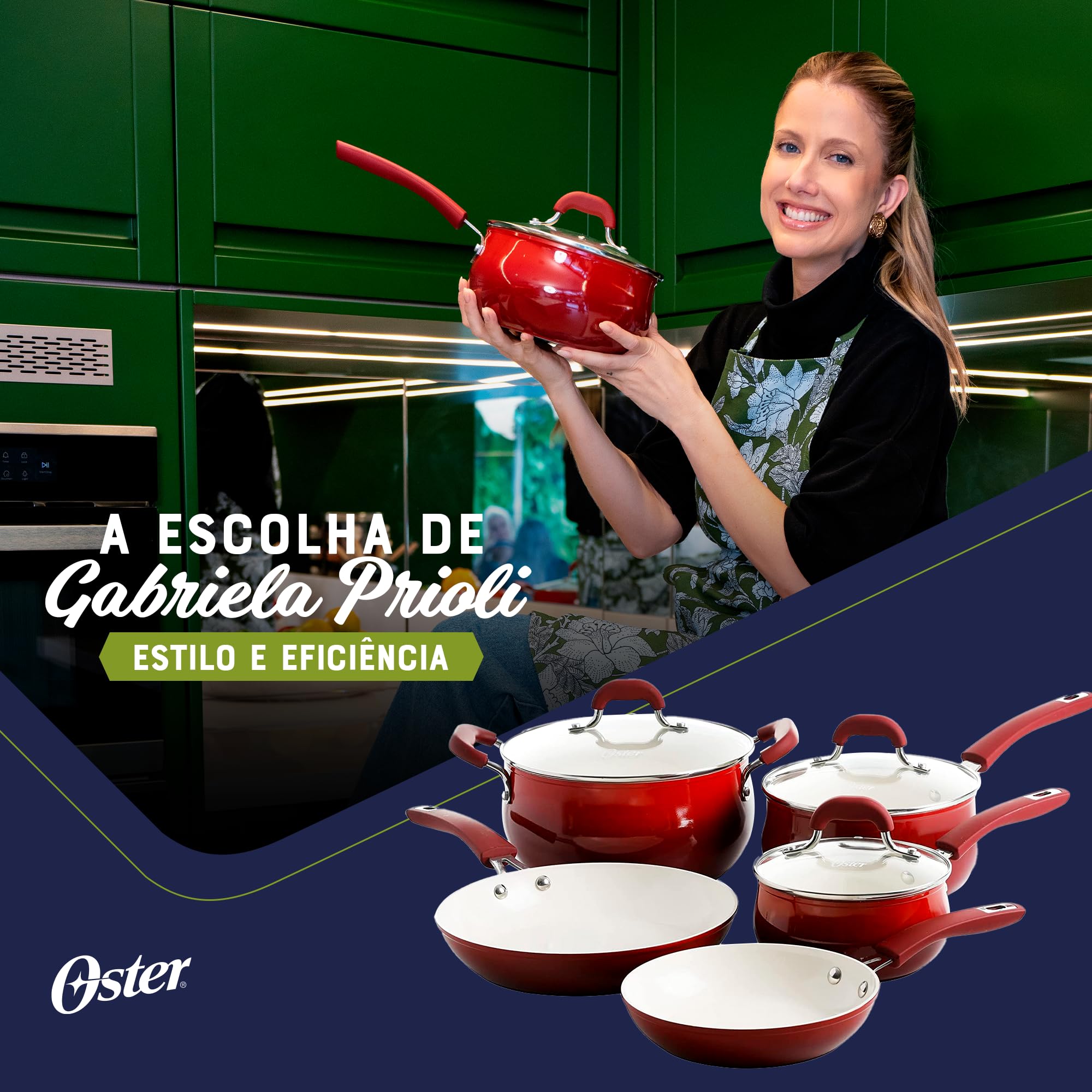 Oster Ambrose Forged Aluminum Cookware Set - 8-Piece Nonstick Cookware with Gradient Red Finish - Professional Kitchen Pots and Pans for Cooking, Frying, and Sauteing - Perfect for Home Chefs and Restaurant Use