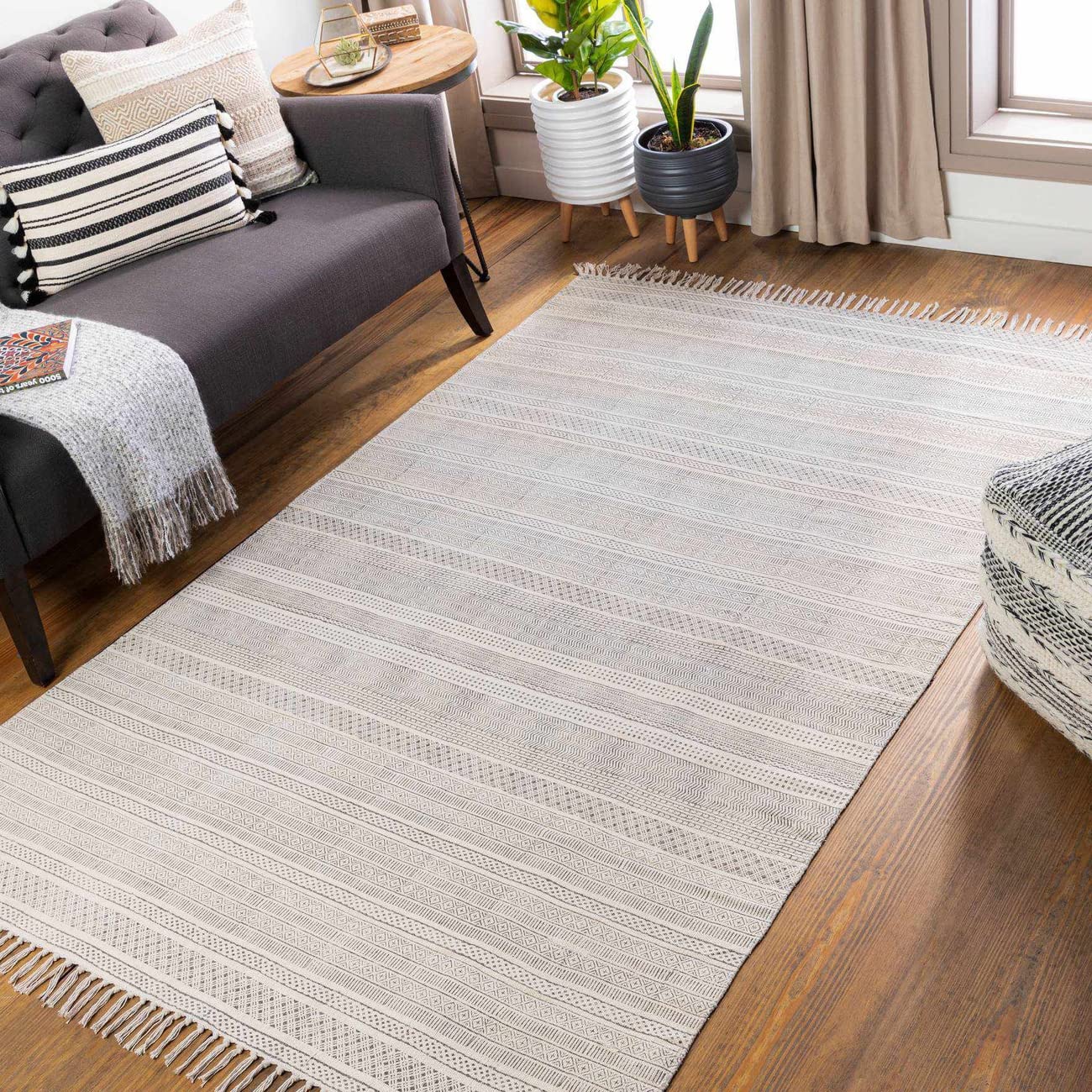 Mark&Day Portici Global Light Gray Area Rug 8x10 - Soft Gray/Beige/White Carpet for Living Room, Bedroom, Kitchen - Perfect for Home Decor, Family Gatherings & Cozy Spaces (8' x 10')