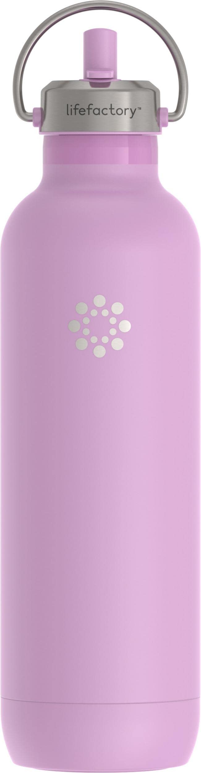 Lifefactory 32oz Stainless Steel Vacuum Insulated Water Bottle with Straw Lid - Leakproof BPA-Free Sports Drink Bottle for Gym, Hiking & Outdoor Activities - Pink